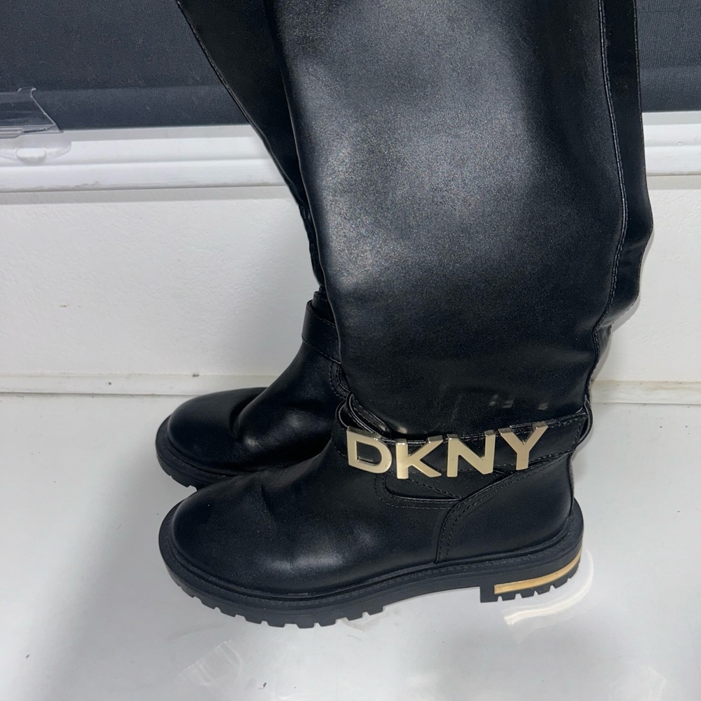 DKNY Black Boots with Gold Logo